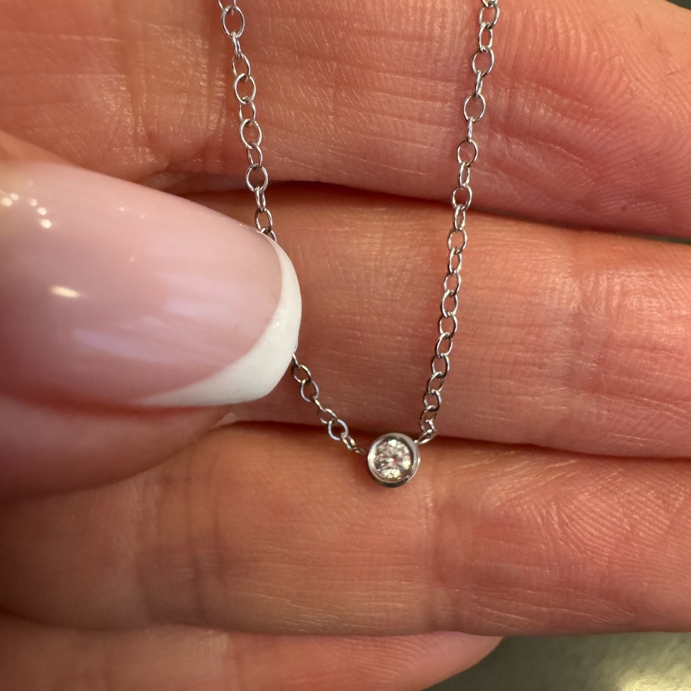 100% Natural Diamond 14K Gold Necklace